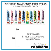 STICKERS PARA VELAS POR MAYOR X 50 UNIDADES
