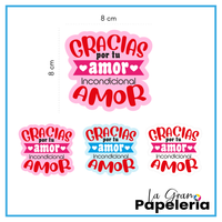 STICKER MENSAJE AMOR X 3 UNIDADES