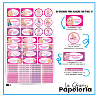 STICKERS PARA ÚTILES REF BARBIE