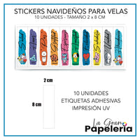 STICKERS PARA VELAS POR MAYOR X 50 UNIDADES