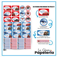 STICKERS PARA ÚTILES REF CARS