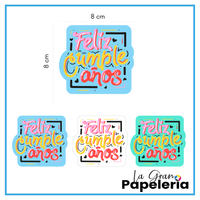 STICKERS CUMPLEAÑOS X 3 UNIDADES