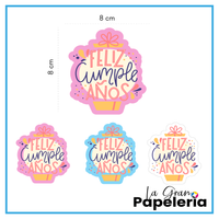 STICKERS CUMPLEAÑOS X 3 UNIDADES