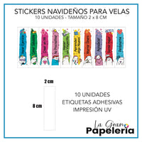 STICKERS PARA VELAS POR MAYOR X 50 UNIDADES