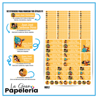 STICKERS PARA ÚTILES REF DRAGON BALL