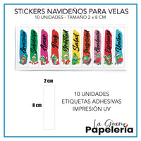 STICKERS PARA VELAS POR MAYOR X 50 UNIDADES