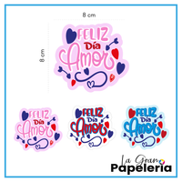 STICKER MENSAJE AMOR X 3 UNIDADES