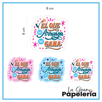 STICKERS FRASES X 3 UNIDADES