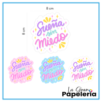 STICKERS FRASES X 3 UNIDADES