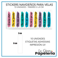 STICKERS PARA VELAS POR MAYOR X 50 UNIDADES