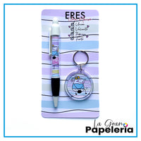 KIT BOLIGRAFO + LLAVERO REF. FLORK MAMÁ