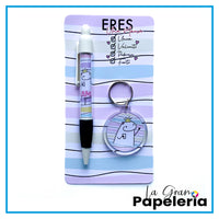 KIT BOLIGRAFO + LLAVERO REF. FLORK MAMÁ