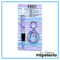 KIT BOLIGRAFO + LLAVERO REF. FLORK MAMÁ