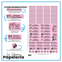 STICKERS PARA ÚTILES REF KUROMI Y MELODY