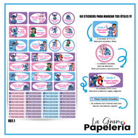 STICKERS PARA ÚTILES REF LILO Y STICH