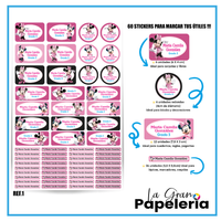 STICKERS PARA ÚTILES REF MINNIE