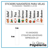 STICKERS PARA VELAS POR MAYOR X 50 UNIDADES