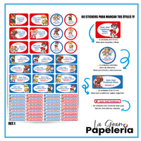 STICKERS PARA ÚTILES REF PAW PATROL