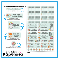 STICKERS PARA ÚTILES REF PRINCIPITO