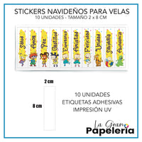 STICKERS PARA VELAS POR MAYOR X 50 UNIDADES