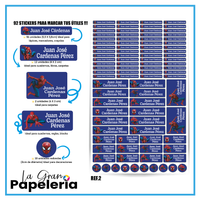 STICKERS PARA ÚTILES REF SPIDERMAN