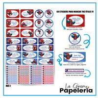 STICKERS PARA ÚTILES REF SPIDERMAN