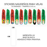 STICKERS PARA VELAS X 1O UNIDADES