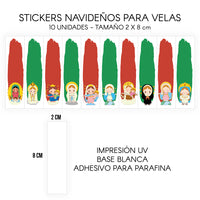 STICKERS PARA VELAS X 1O UNIDADES