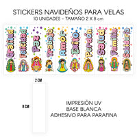 STICKERS PARA VELAS X 1O UNIDADES