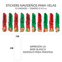 STICKERS PARA VELAS X 1O UNIDADES