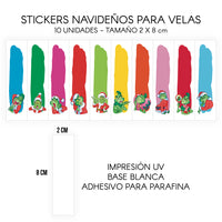 STICKERS PARA VELAS X 1O UNIDADES
