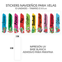 STICKERS PARA VELAS X 1O UNIDADES