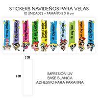 STICKERS PARA VELAS X 1O UNIDADES