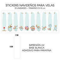 STICKERS PARA VELAS X 1O UNIDADES
