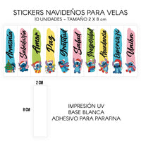 STICKERS PARA VELAS X 1O UNIDADES