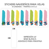 STICKERS PARA VELAS X 1O UNIDADES
