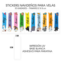 STICKERS PARA VELAS X 1O UNIDADES