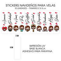 STICKERS PARA VELAS X 1O UNIDADES