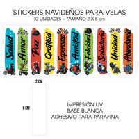 STICKERS PARA VELAS X 1O UNIDADES