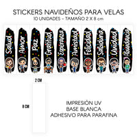 STICKERS PARA VELAS X 1O UNIDADES