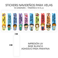 STICKERS PARA VELAS X 1O UNIDADES