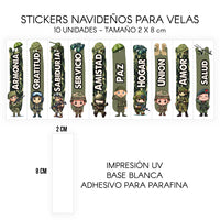 STICKERS PARA VELAS X 1O UNIDADES