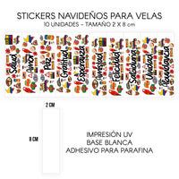 STICKERS PARA VELAS X 1O UNIDADES