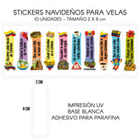 STICKERS PARA VELAS X 1O UNIDADES