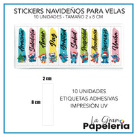 STICKERS PARA VELAS POR MAYOR X 50 UNIDADES