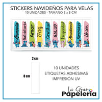 STICKERS PARA VELAS POR MAYOR X 50 UNIDADES