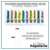 STICKERS PARA VELAS POR MAYOR X 50 UNIDADES