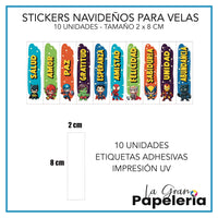 STICKERS PARA VELAS X 1O UNIDADES