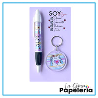 KIT BOLIGRAFO + LLAVERO REF. FLORK MUJER