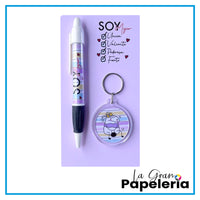 KIT BOLIGRAFO + LLAVERO REF. FLORK MUJER